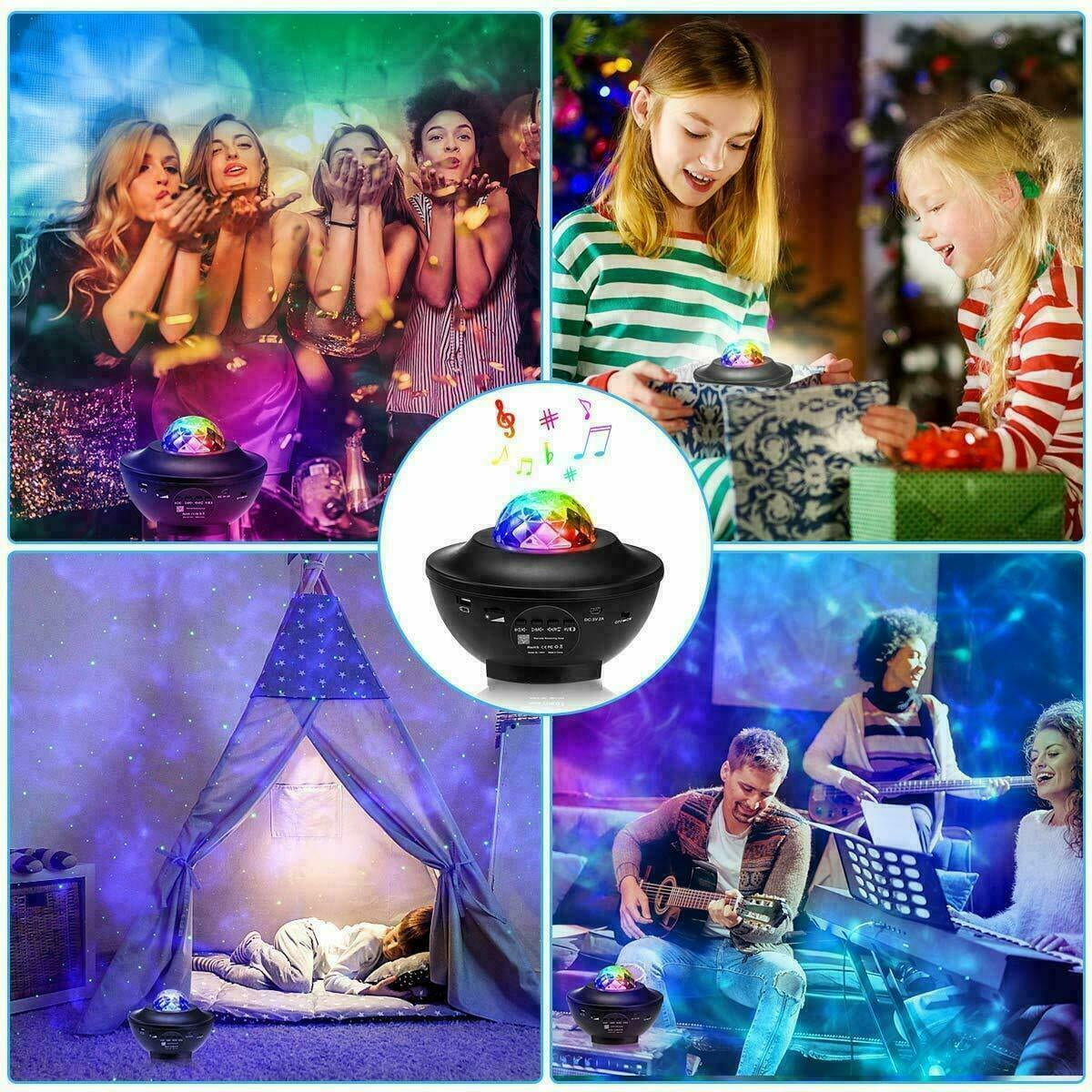LED Galaxy Starry Night Light Baby Room Lamp Projector Bluetooth Music Playback