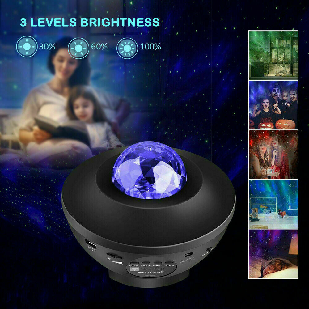 LED Galaxy Starry Night Light Baby Room Lamp Projector Bluetooth Music Playback