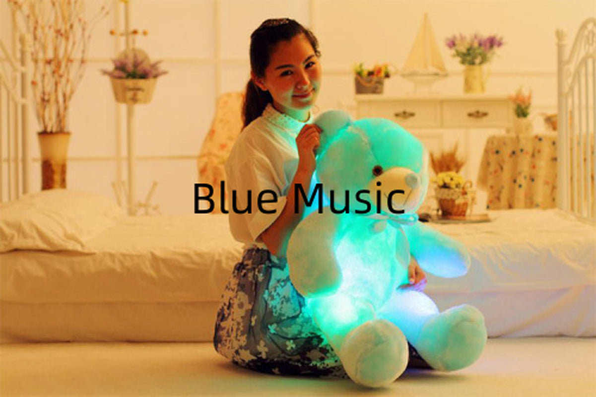Creative Light up LED Teddy Bear Stuffed Animals Plush Toy Colorful Glowing Christmas Gift for Kids Pillow