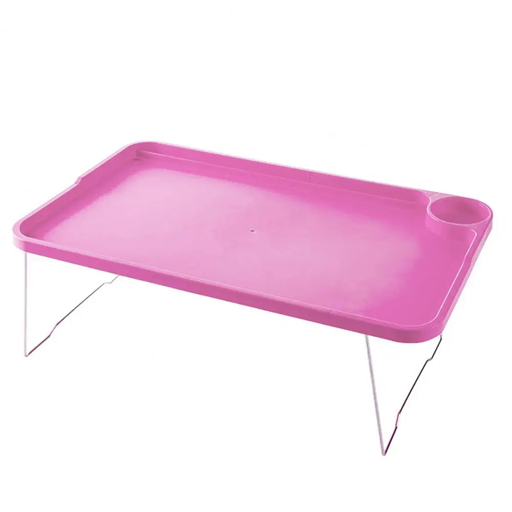Portable Breakfast Tray Portable Folding Laptop Table with Cup Holder for Student Dormitory Sofa Stable Bed Tray with Non-Slip