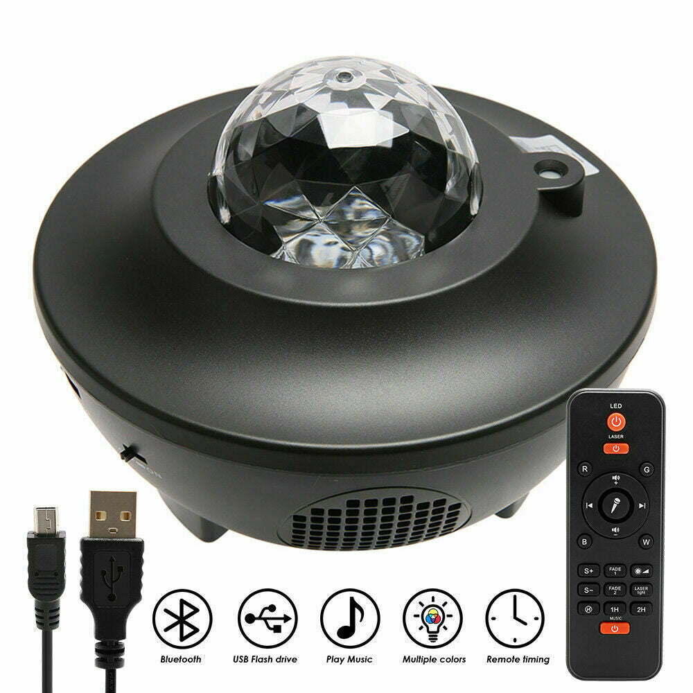 LED Galaxy Starry Night Light Baby Room Lamp Projector Bluetooth Music Playback