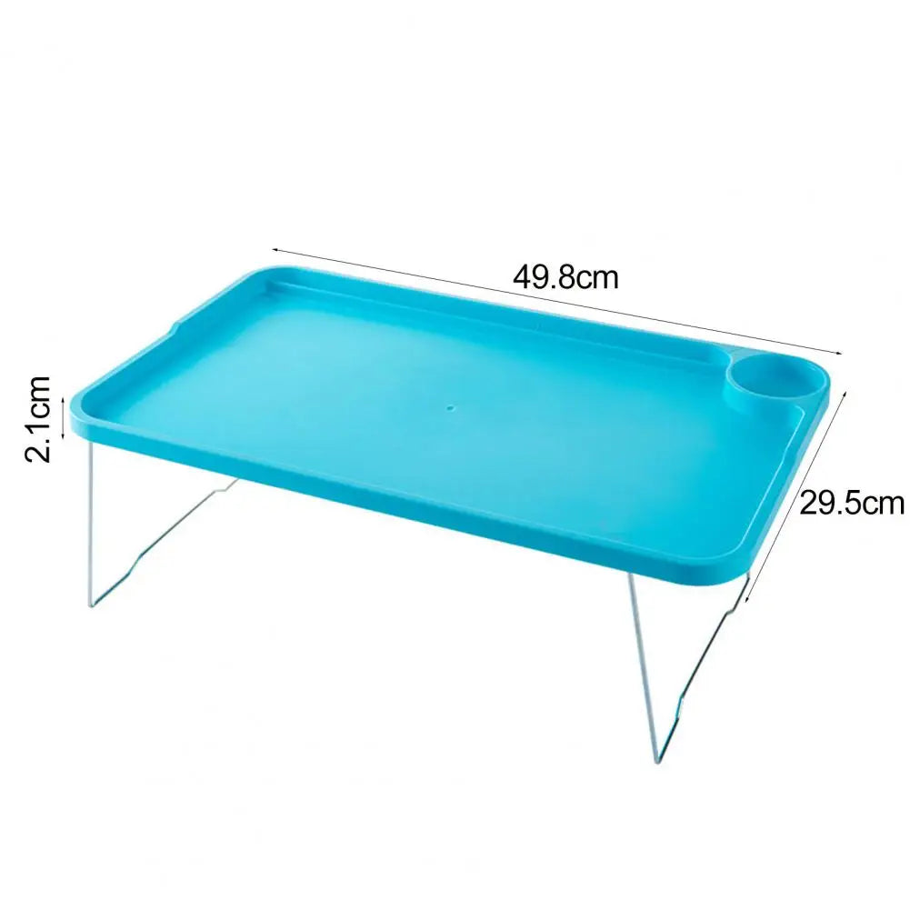 Portable Breakfast Tray Portable Folding Laptop Table with Cup Holder for Student Dormitory Sofa Stable Bed Tray with Non-Slip